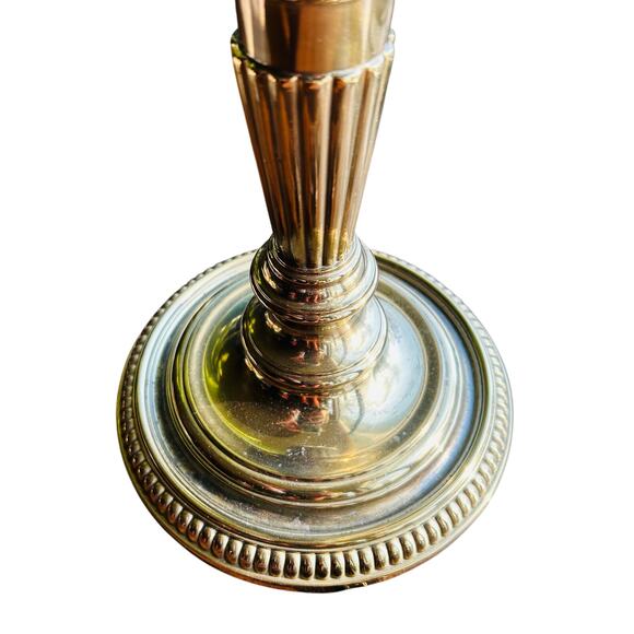 VINTAGE BRASS STIFFEL TABLE LAMP CANDLE STICK STYLE 24”H - Picture 8 of 11